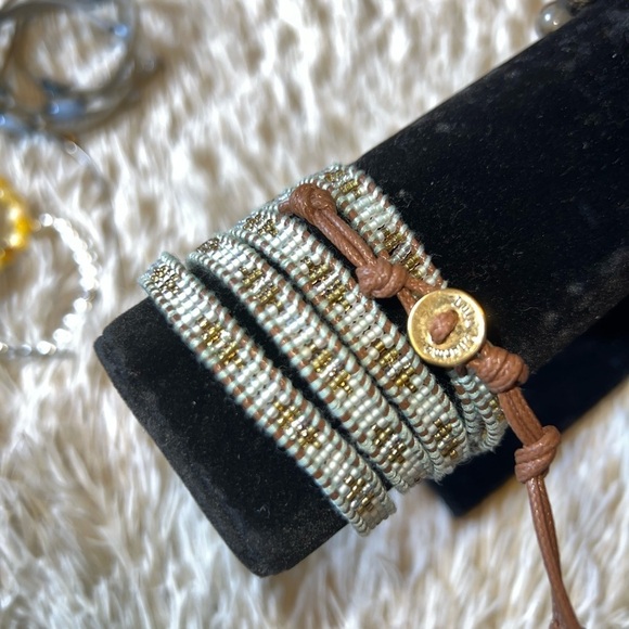 lulu dharma Jewelry - Lulu Dharma Wrap Bracelet Blue and Black